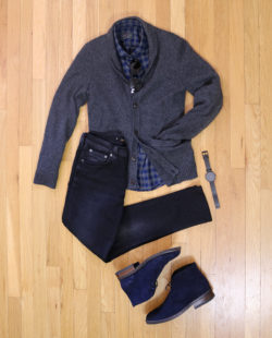 Navy Desert Boots with Jeans Outfit Grid
