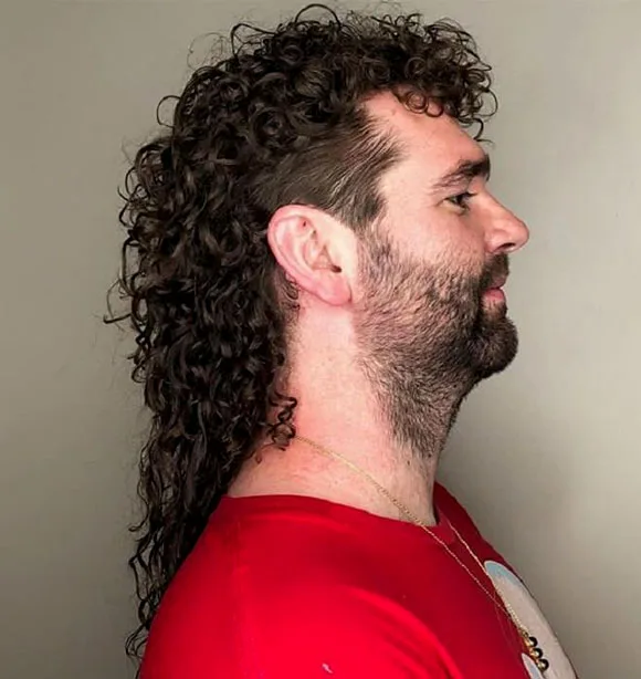 Curly Mullet for Long Hair men