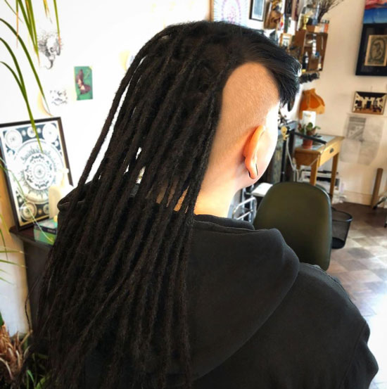 Side-shaved Dread Mullet